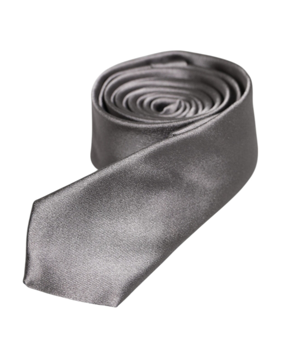 Metallic Silver Silk Adjustable Necktie Tie