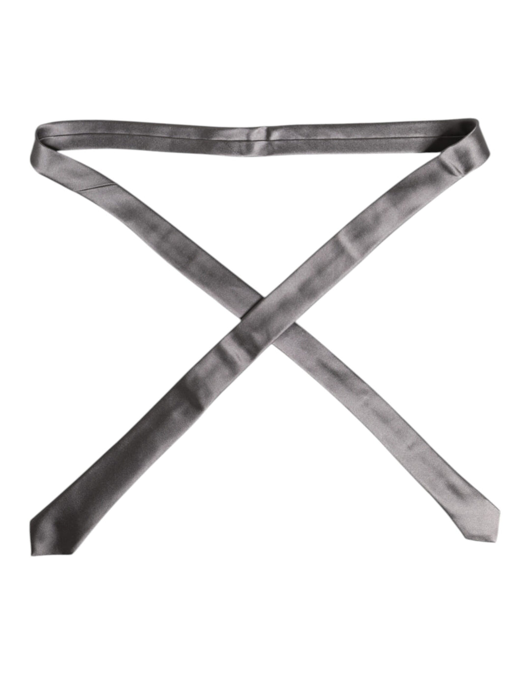 Metallic Silver Silk Adjustable Necktie Tie