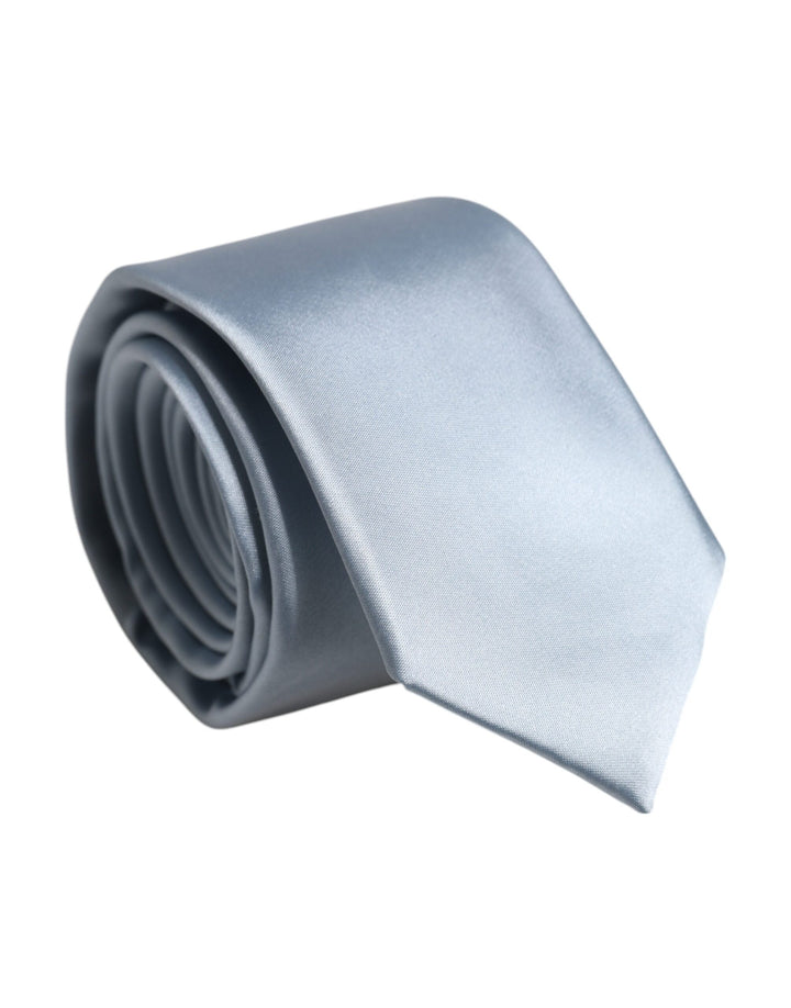 Light Blue Solid Silk Adjustable Necktie Tie