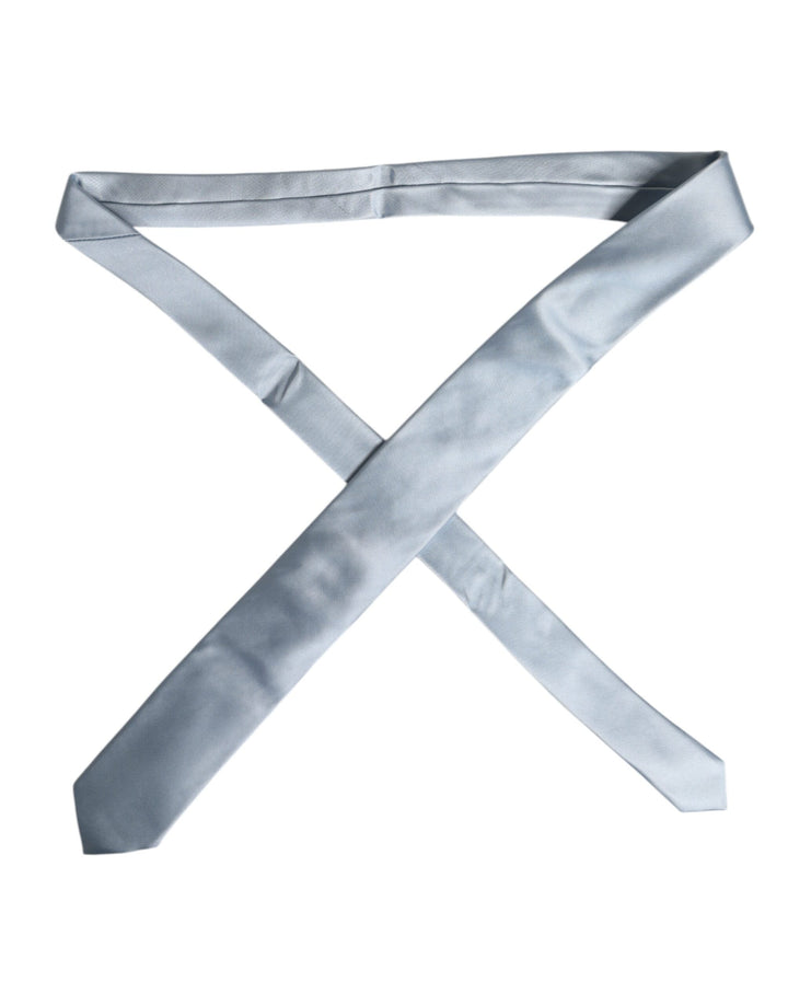 Light Blue Solid Silk Adjustable Necktie Tie