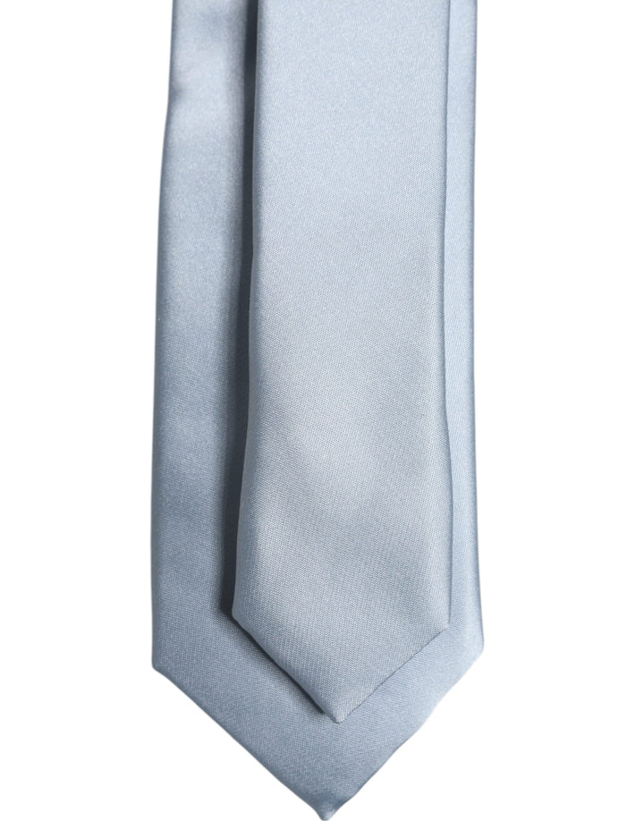 Light Blue Solid Silk Adjustable Necktie Tie