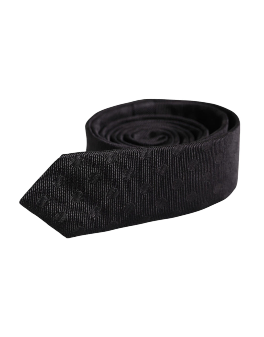 Black Circles Silk Adjustable Necktie Tie