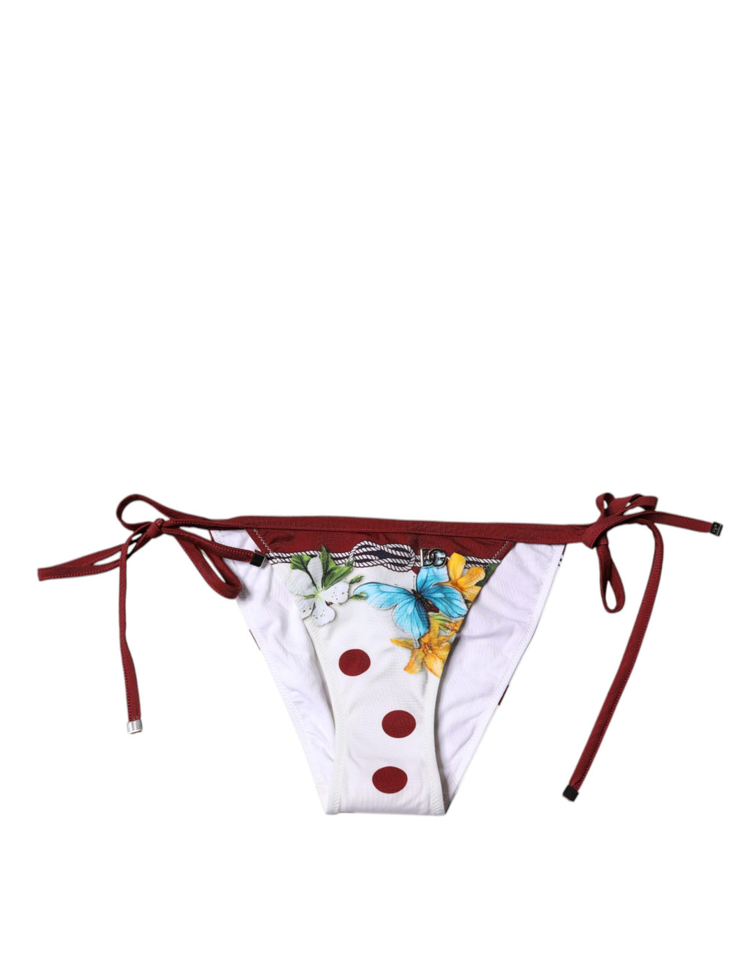 White Floral Print Swimsuit Bikini Bottom Swimwear