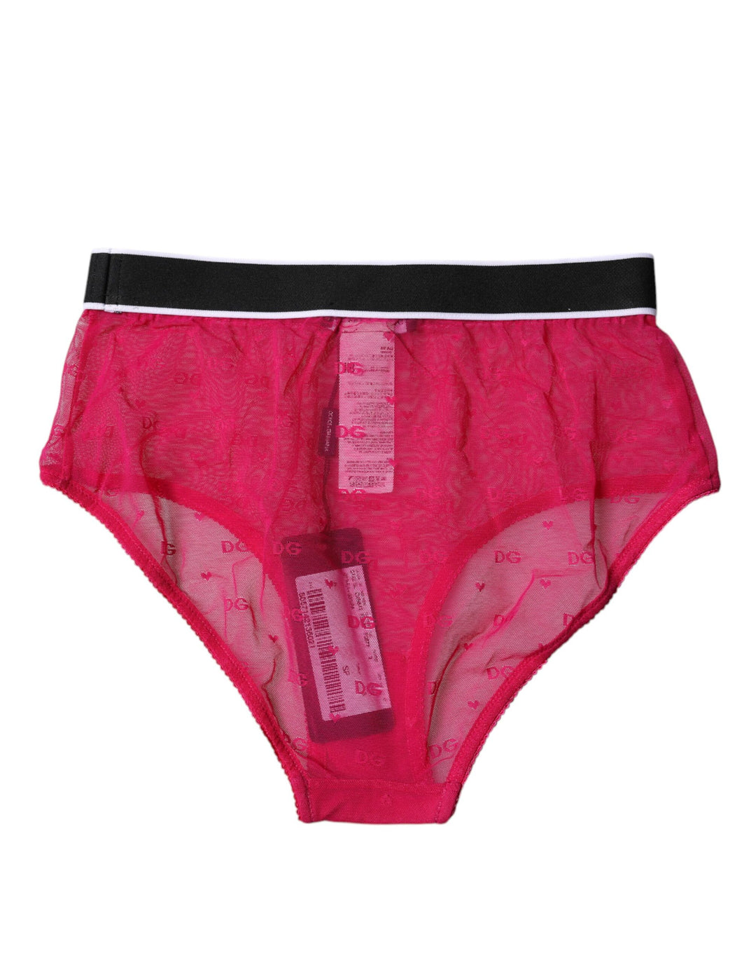 Fuchsia Tulle Nylon Mid Waist Panty Underwear