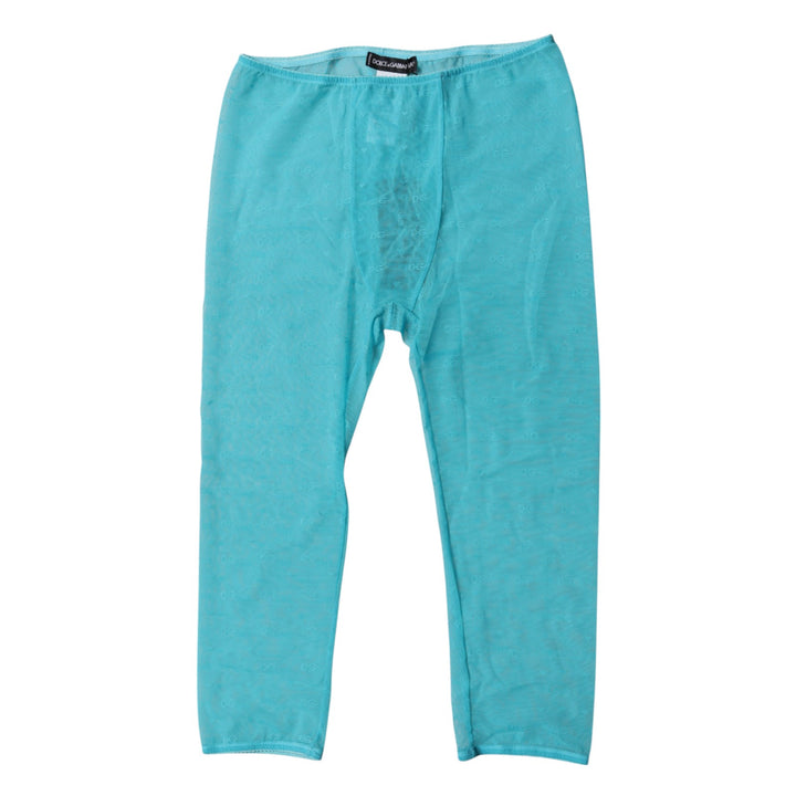 Blue Logo Lace Lingerie Cropped Tight Underwear