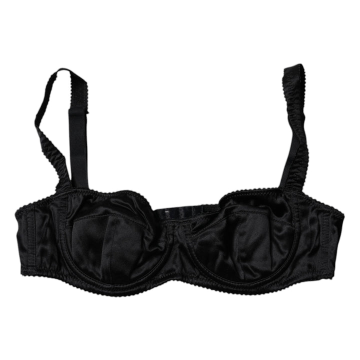 Black Silk Stretch Balconette Brassiere Underwear
