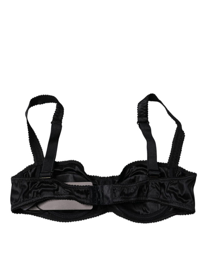 Black Silk Stretch Balconette Brassiere Underwear