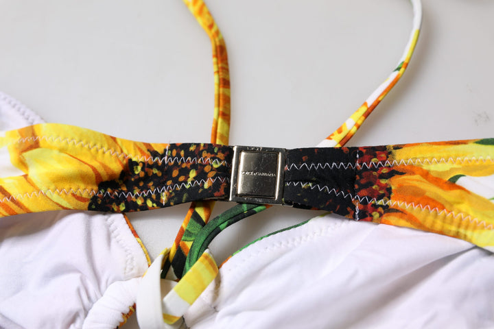 Multicolor Floral Halter Beachwear Bikini Top Swimwear