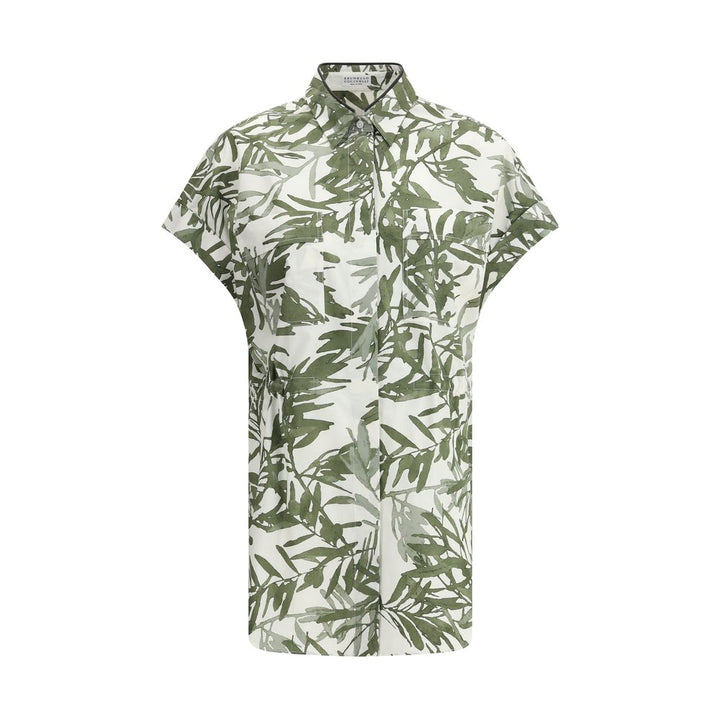 Leaf print Long Shirt