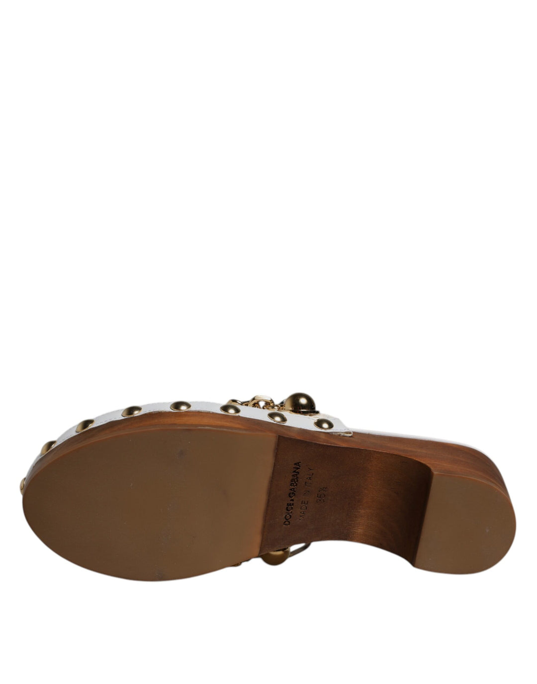 White Raffia Clogs Bejeweled Chain Sandals Shoes