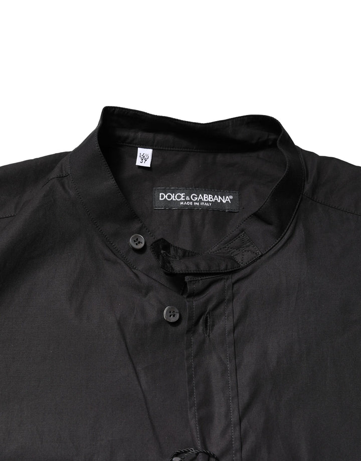 Black Cotton Button Down Men Casual Shirt