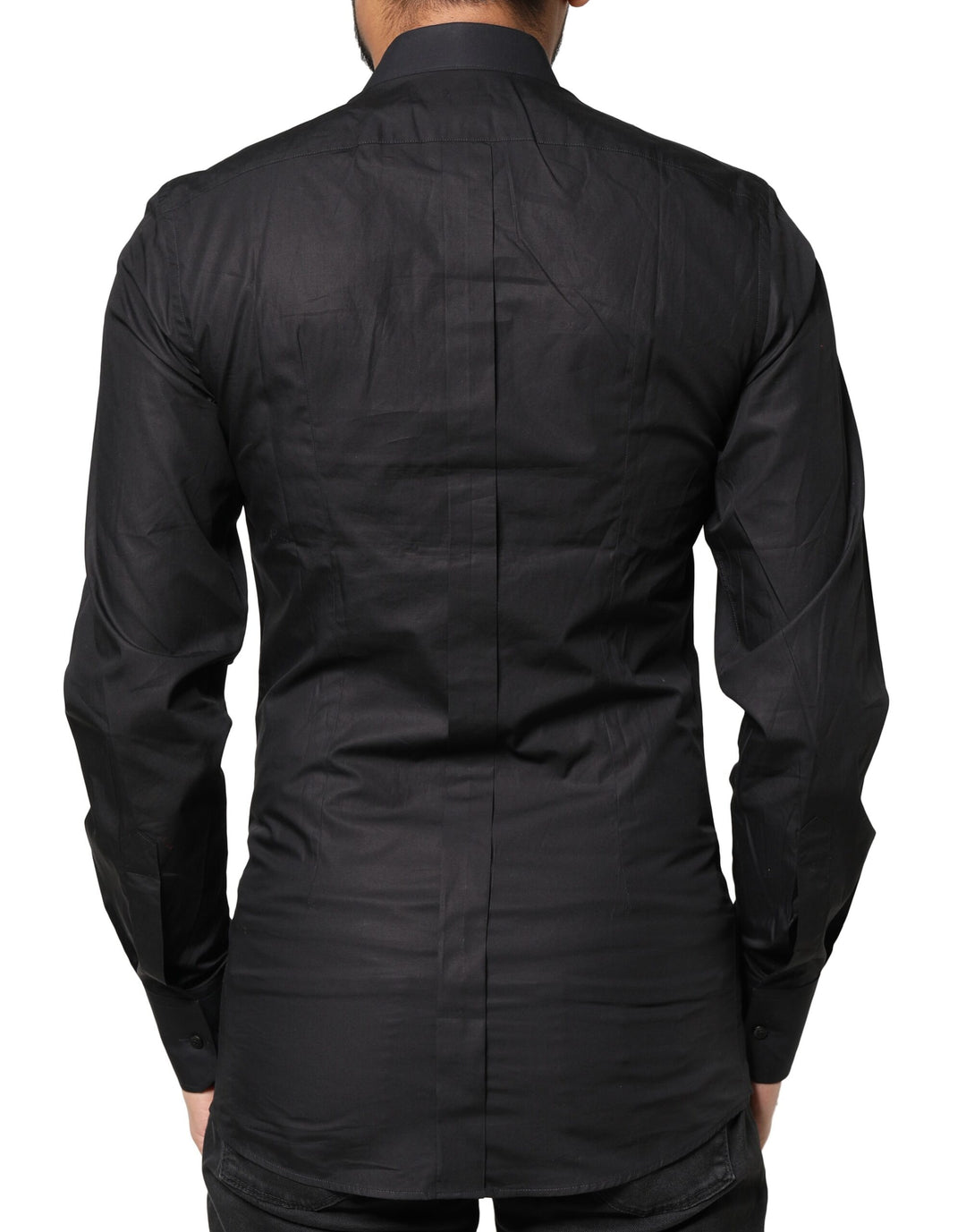 Dolce & Gabbana Black GOLD Cross Embellished Men Dress Shirt IT37 | XS Dolce & Gabbana Black GOLD Cross Embellished Men Dress Shirt IT37 | XS