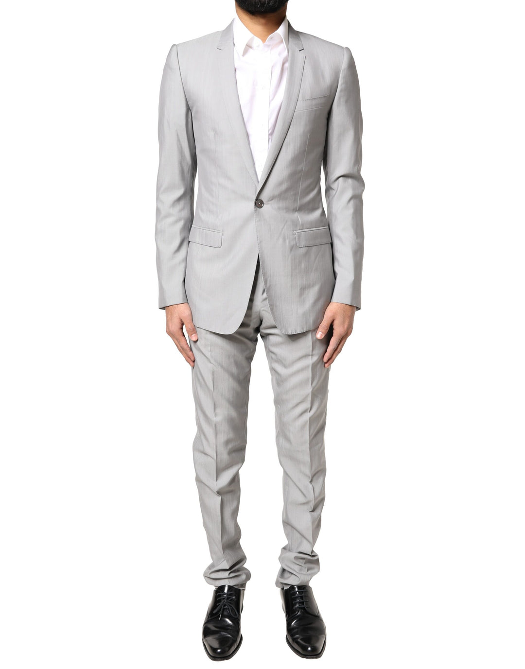 Light Gray Wool GOLD 2 Piece Formal Suit