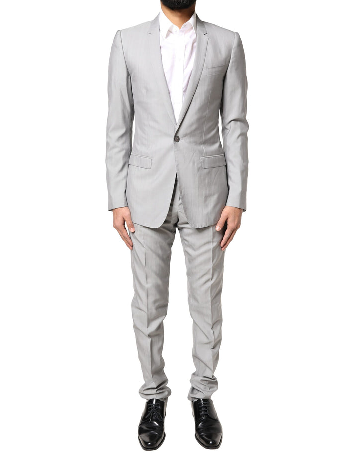 Light Gray Wool GOLD 2 Piece Formal Suit