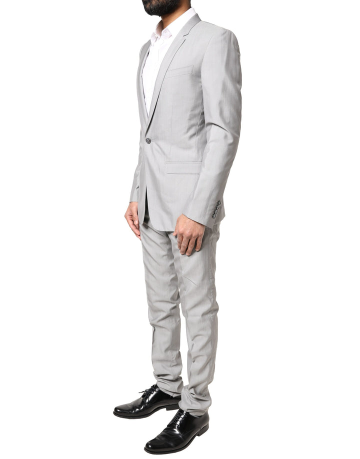 Light Gray Wool GOLD 2 Piece Formal Suit