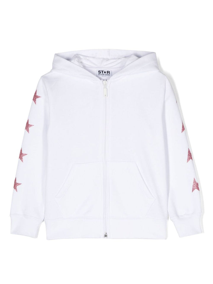 star-print zipped hoodie-0