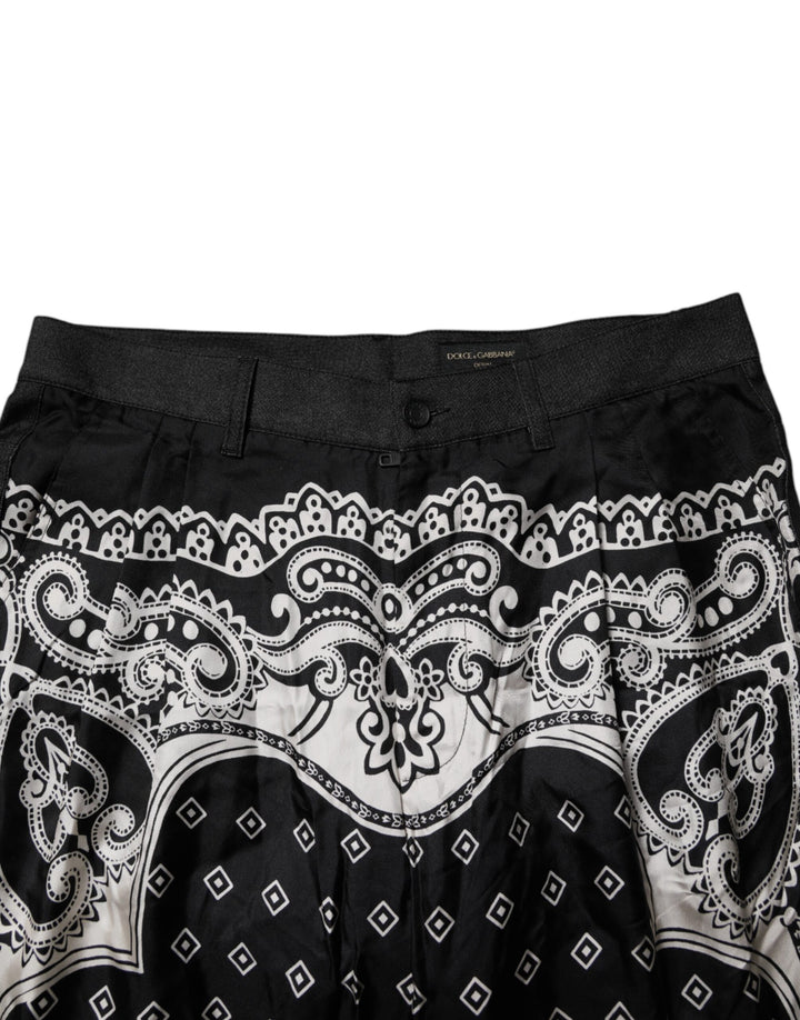 Black Bandana Cotton Skinny Denim Jeans