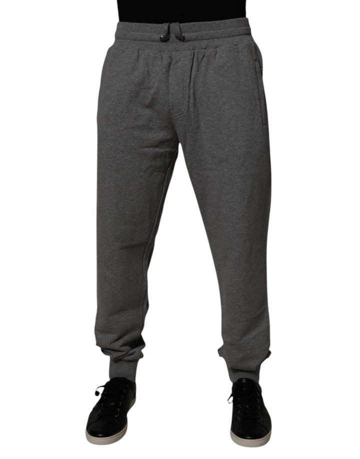 Gray Logo Cotton Jogger Men Sweatpants Pants