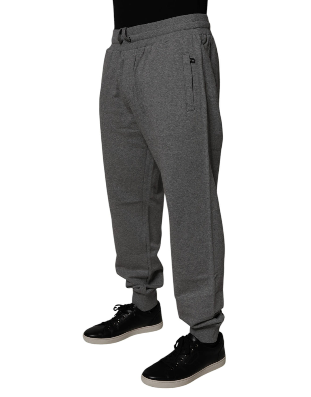 Gray Logo Cotton Jogger Men Sweatpants Pants