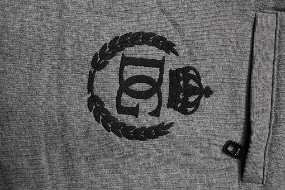 Gray Logo Cotton Jogger Men Sweatpants Pants