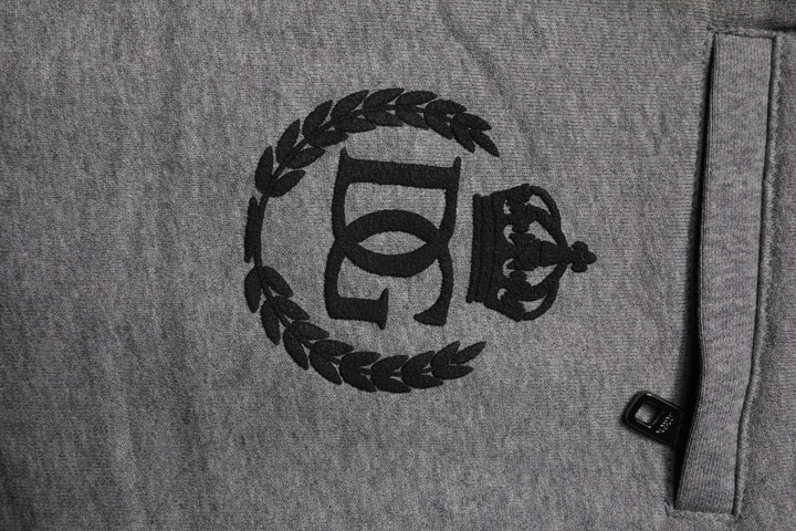 Gray Logo Cotton Jogger Men Sweatpants Pants