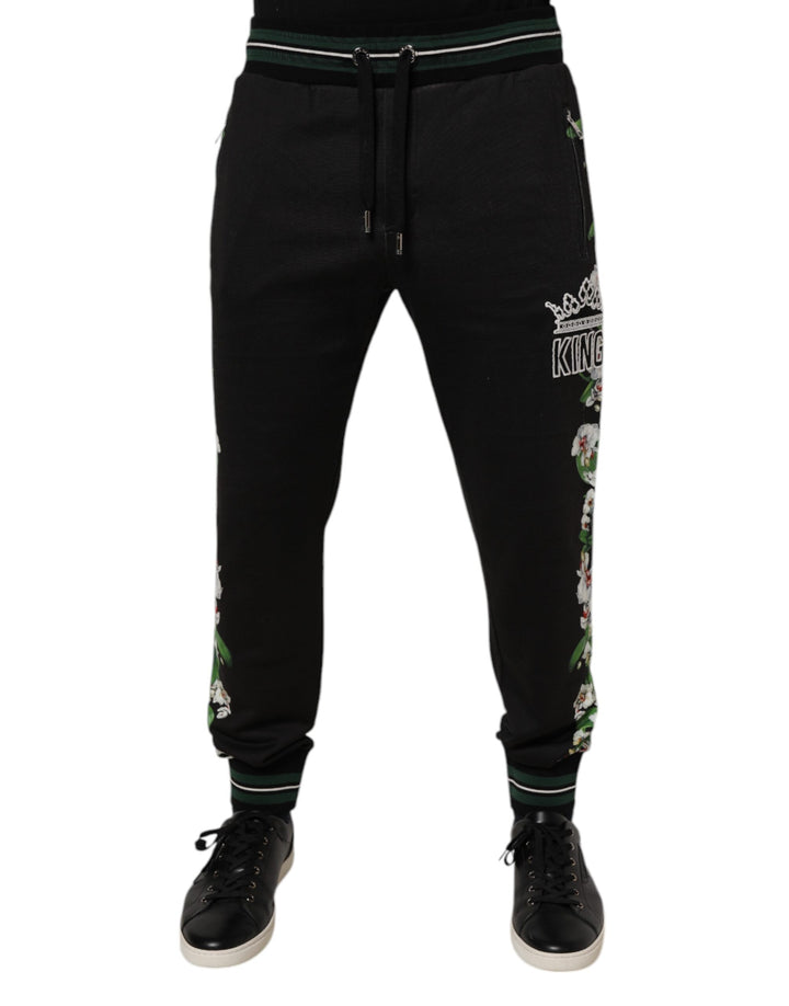 Black Floral King Men Jogger Sweatpants Pants