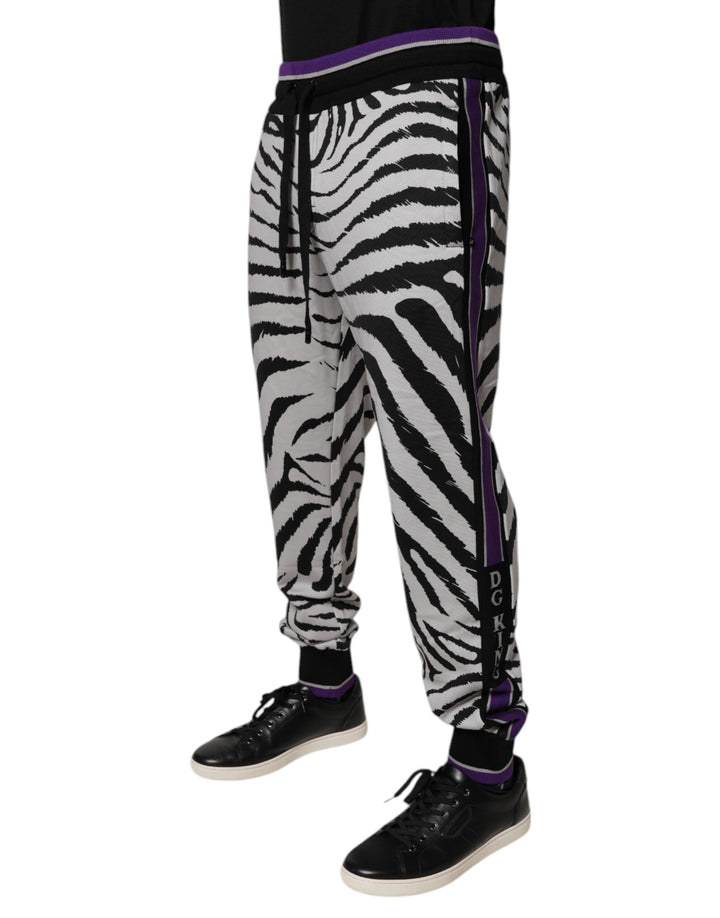 Black White Zebra Men Jogger Sweatpants Pants
