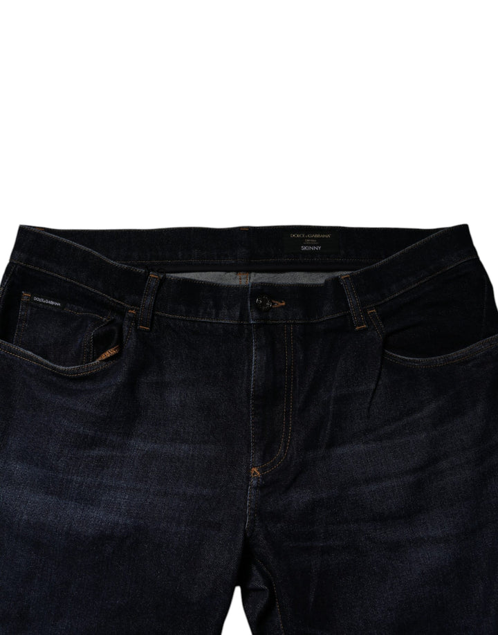 Dark Blue Cotton Stretch Skinny Denim Jeans