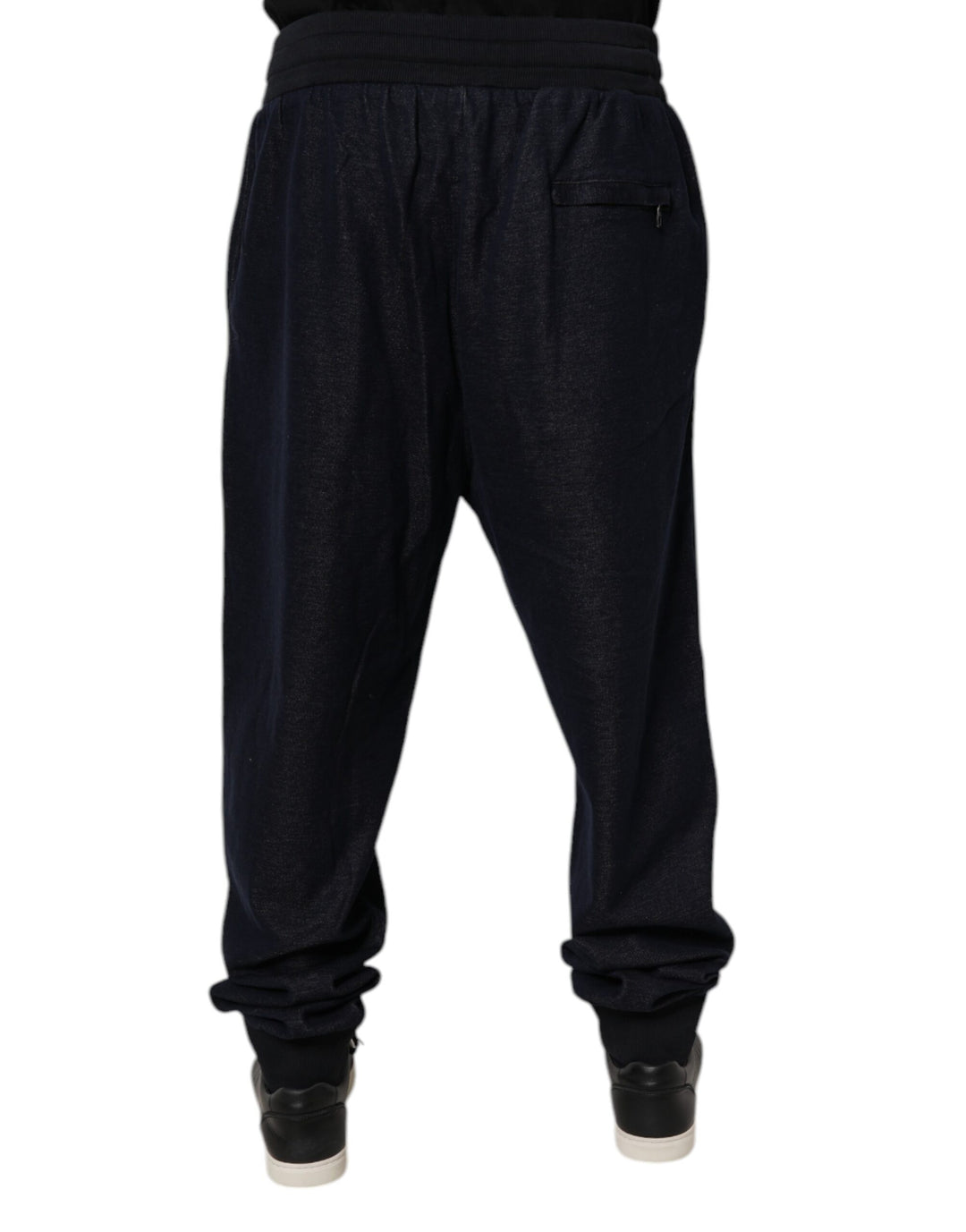 Black Jacquard Cotton Jogger Sweatpants Pants