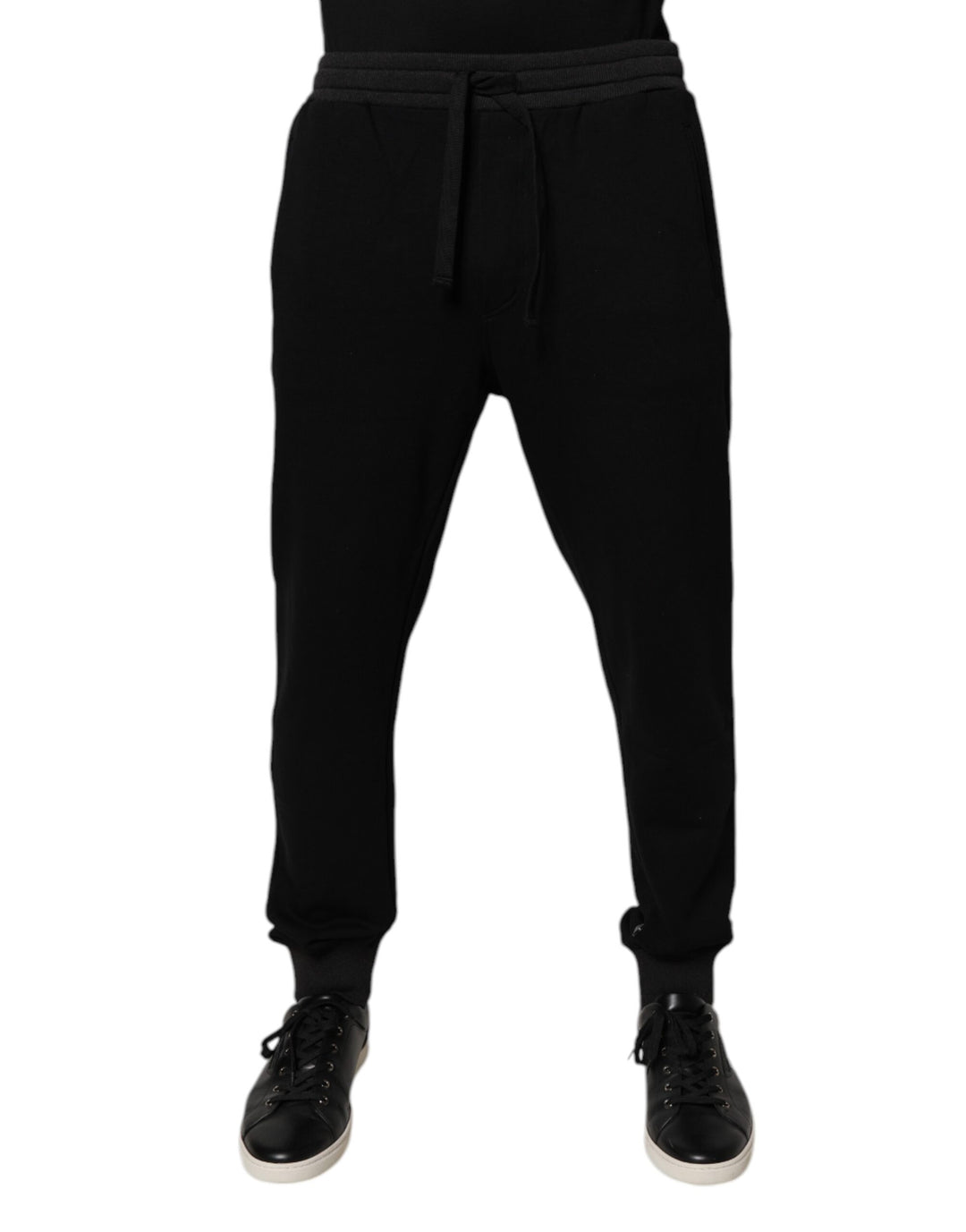 Black Logo Men Jogger Cotton Sweatpants Pants