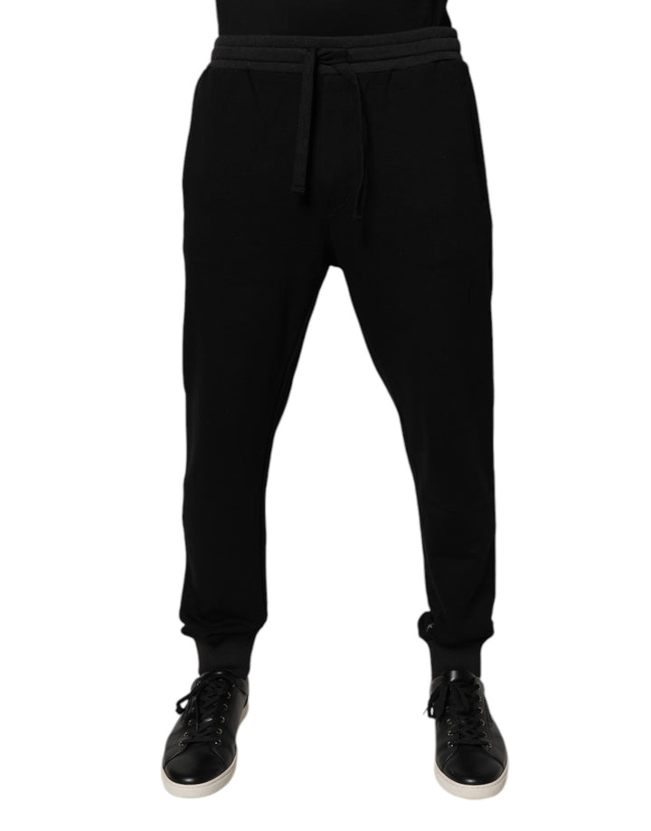 Black Logo Men Jogger Cotton Sweatpants Pants