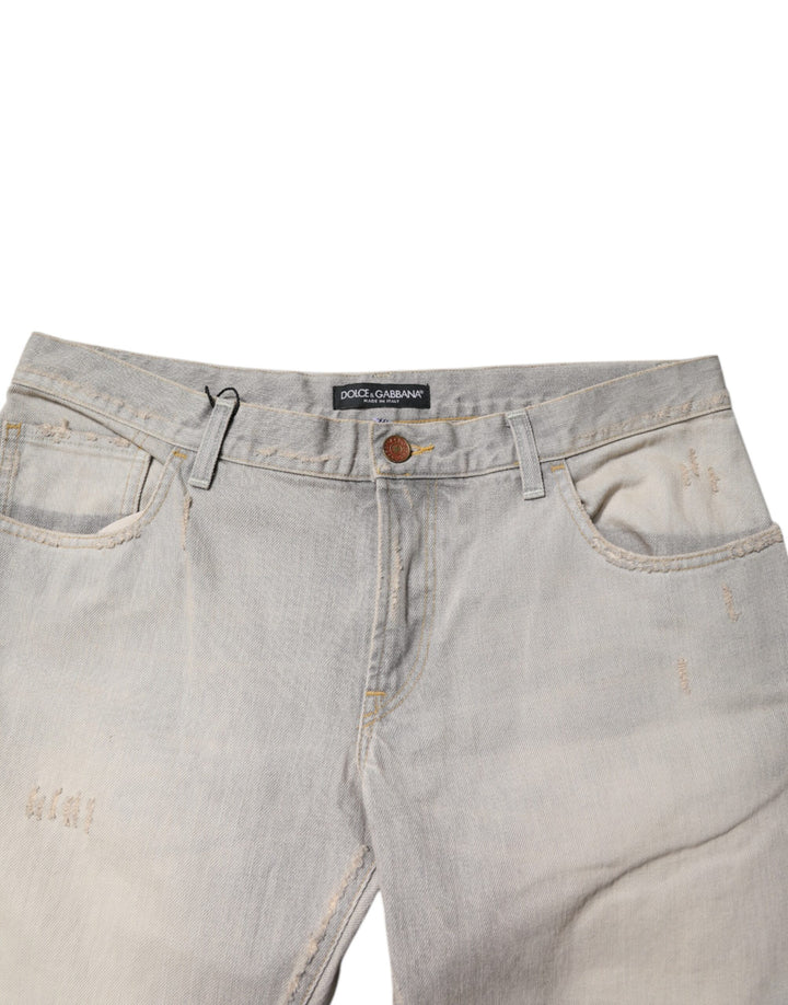 Light Gray Cotton Skinny Denim Jeans