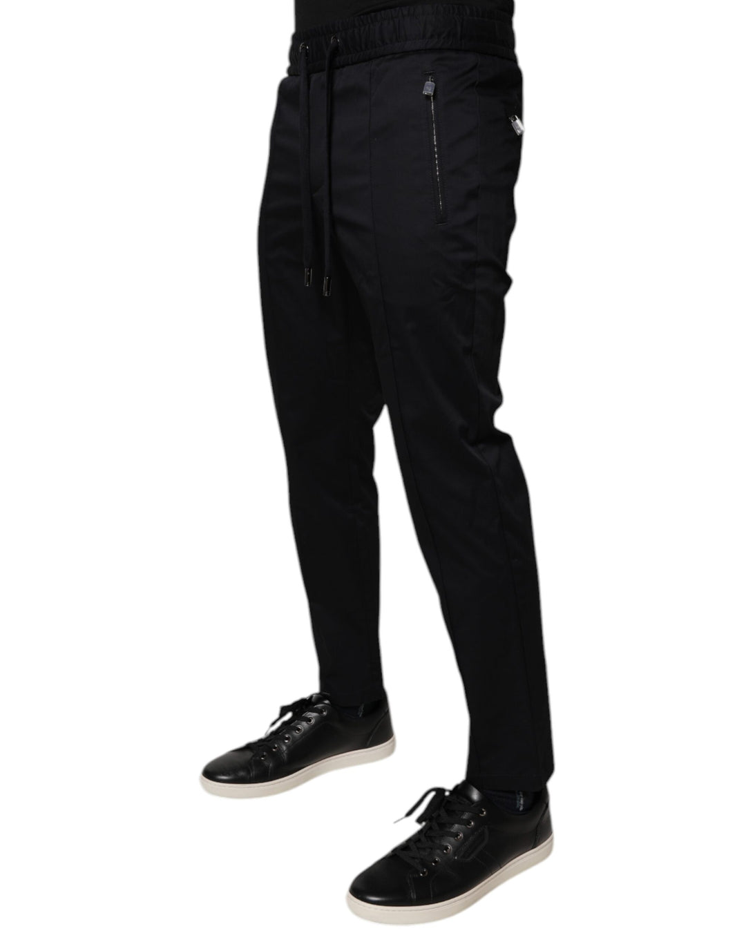 Dark Blue Cotton Men Jogger Sweatpants Pants