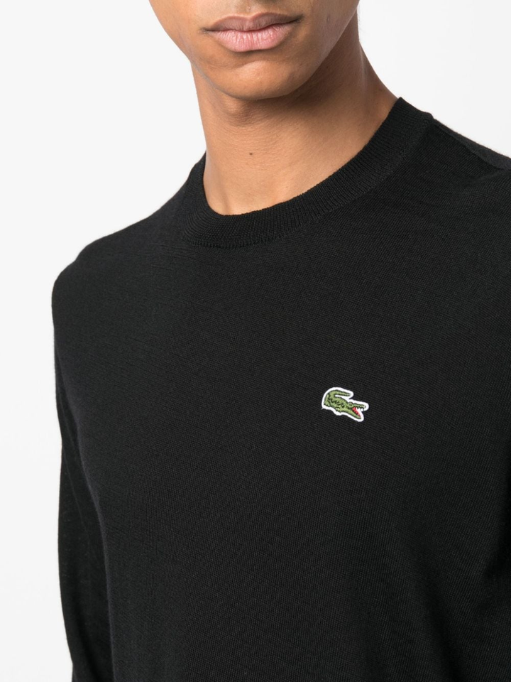 x Lacoste logo-patch wool jumper-12