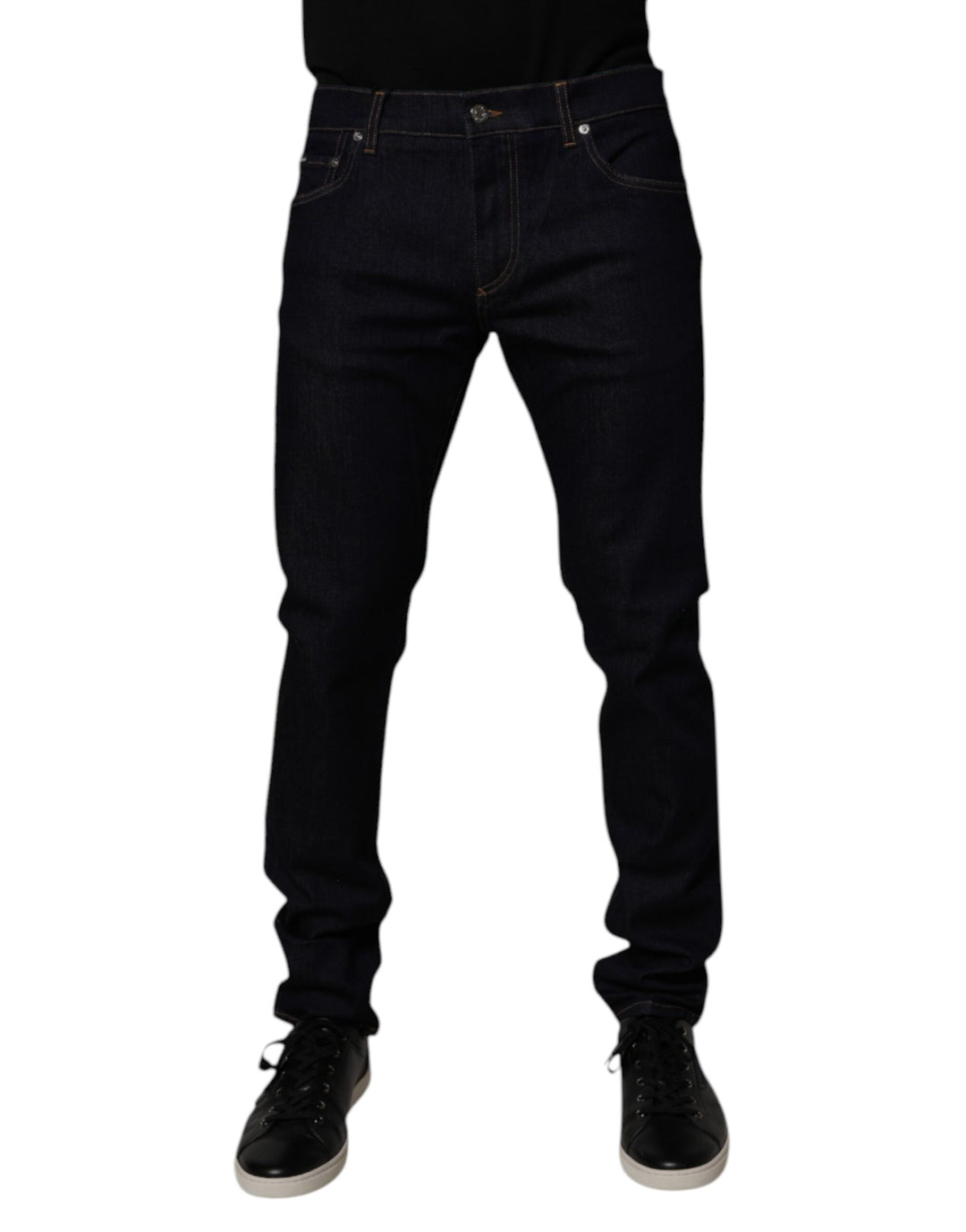 Black Cotton Stretch Men Skinny Denim Jeans