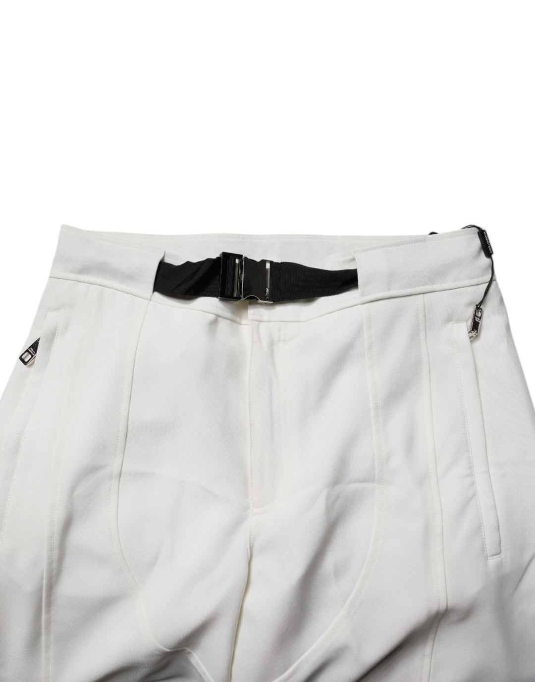 Dolce & Gabbana White Mid Waist Wide Leg Pants