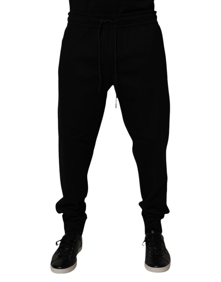 Black Cotton Blend Jogger Sweatpants Pants