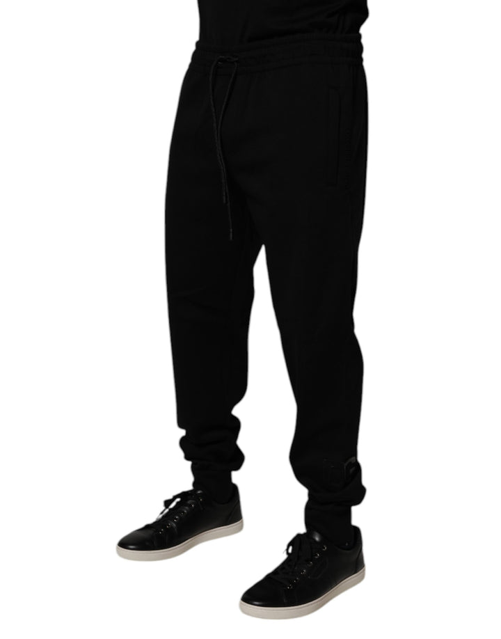 Black Cotton Blend Jogger Sweatpants Pants