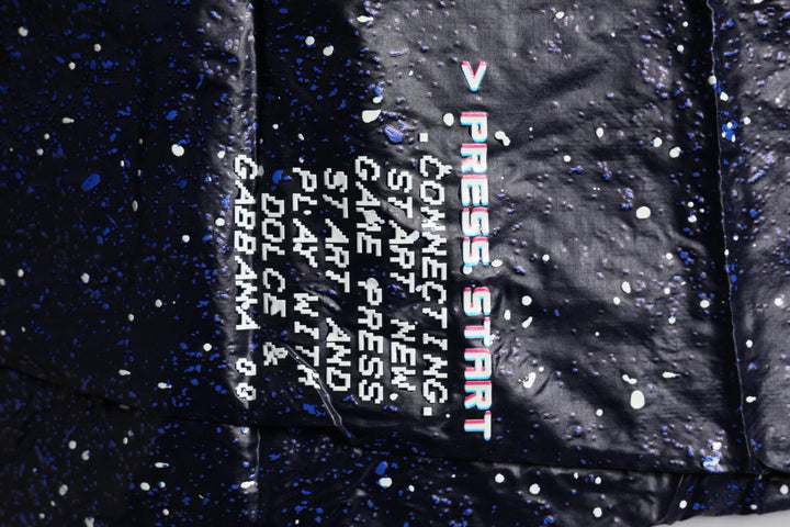 Dark Blue DG Game Print Cotton Jogger Pants