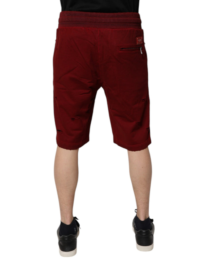 Maroon Rip Style Bermuda Sweatshorts Shorts