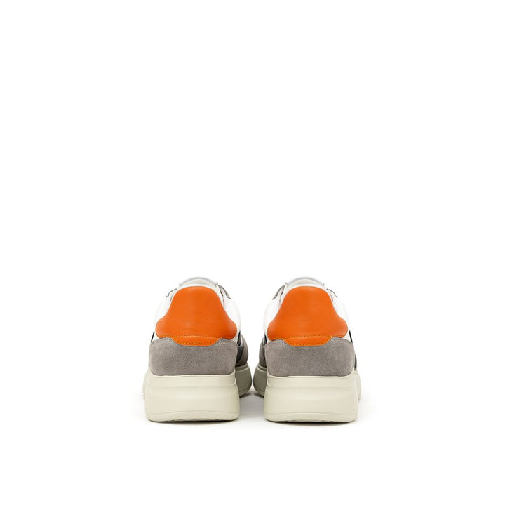 Bicolor Fabric And Leather Sneaker