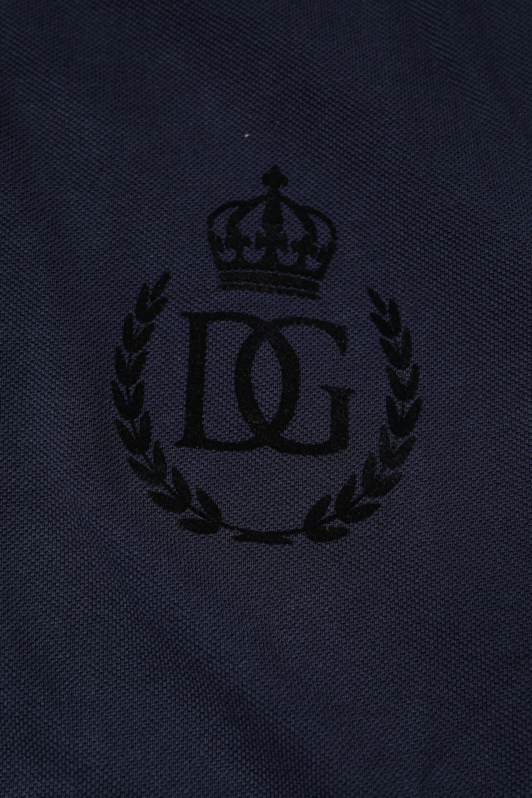 Dark Blue Cotton Crown Collared Polo T-shirt