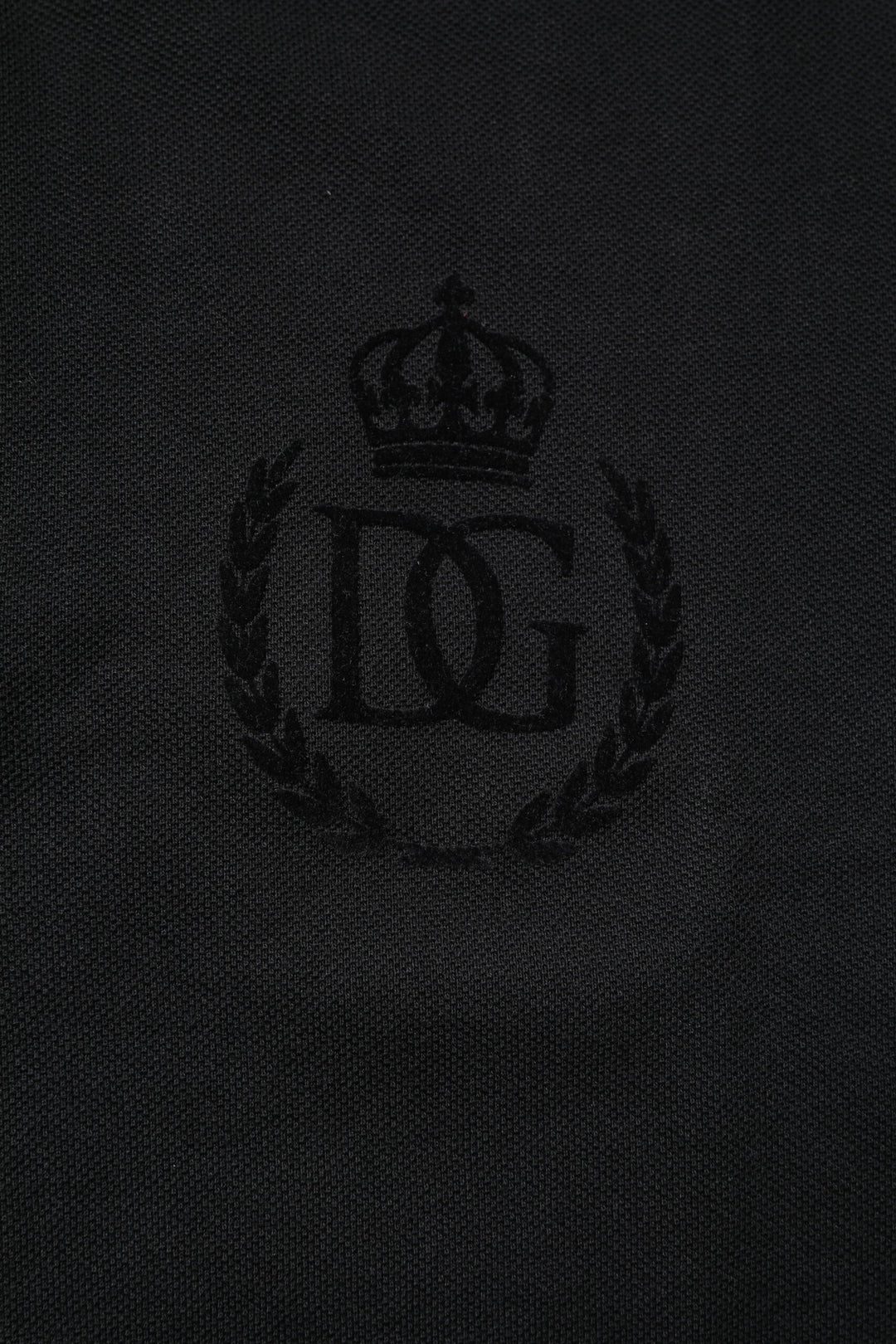 Dolce & Gabbana Black Cotton DG Logo Collared Polo T-shirt