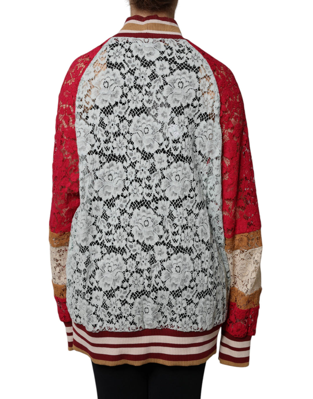 Multicolor Floral Lace Cardigan Sweater