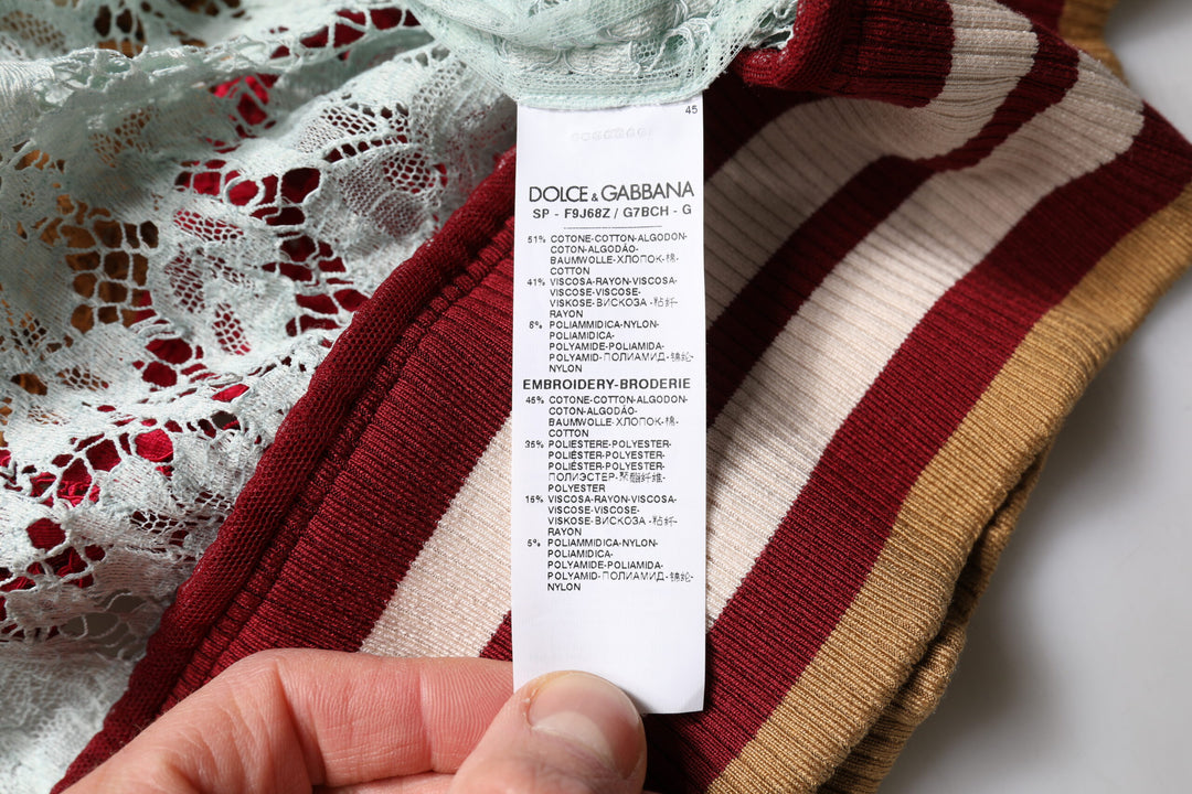 Multicolor Floral Lace Cardigan Sweater