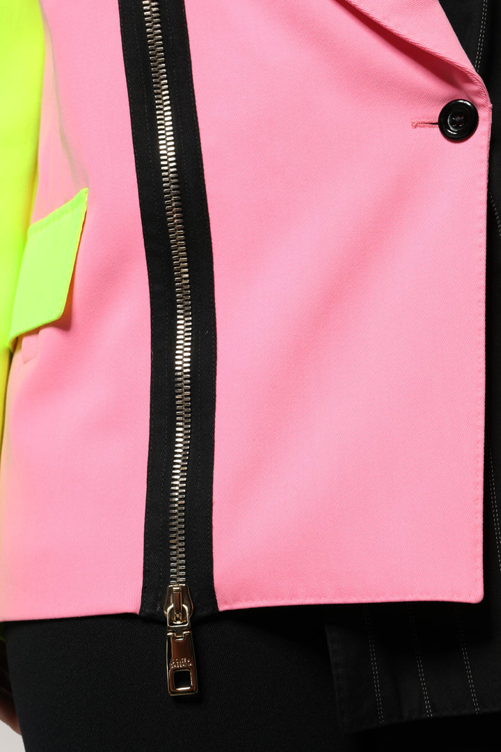 Multicolor Patchwork Embellished Coat Jacket