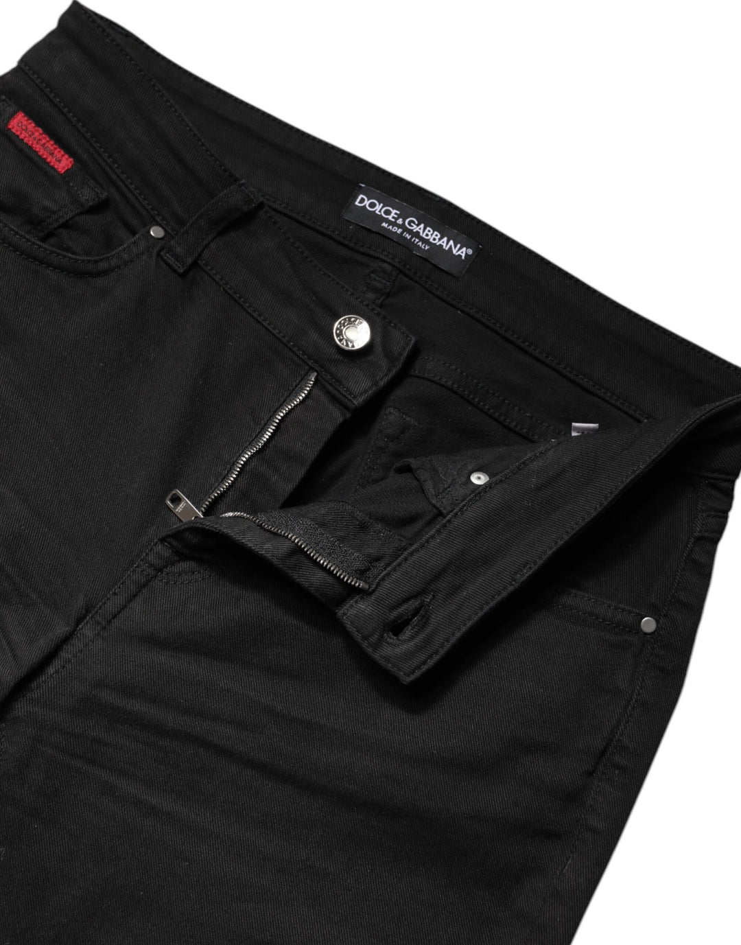 Black Cotton High Waist Skinny Denim Jeans