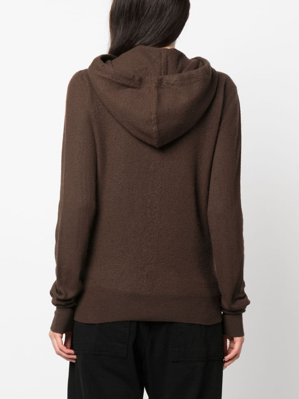 RICK OWENS zip-up cashmere hoodie-2