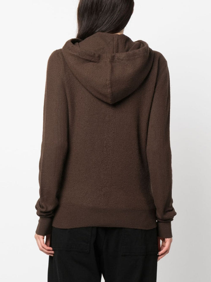 RICK OWENS zip-up cashmere hoodie-2