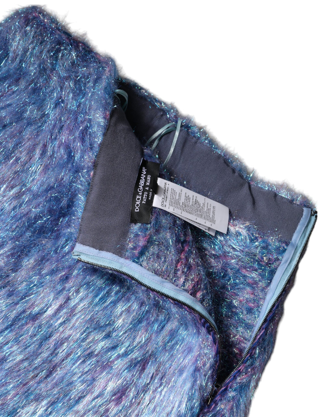 Multicolor Plush High Waist Mini Skirt